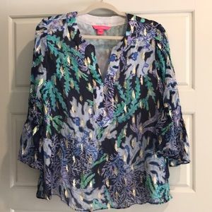 Lilly Pulitzer Elenora Silk Top M